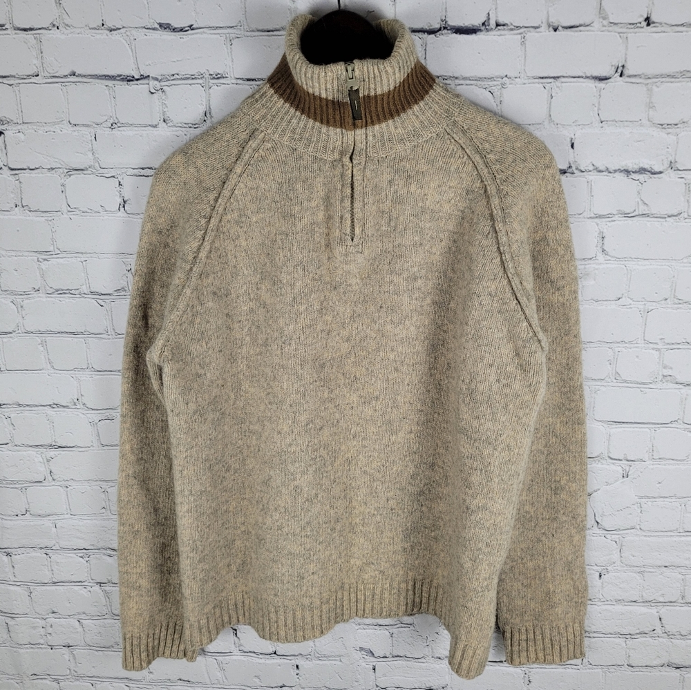 SPRINGFIELD | 100% lambswool high neck ¼ zip knit sweater